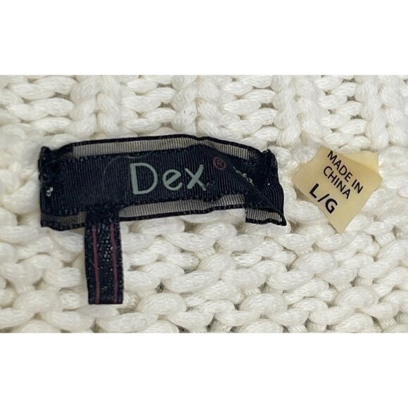 Anthropologie Dex Chunky Knit Short Sweater Ivory Black - Picture 4 of 6